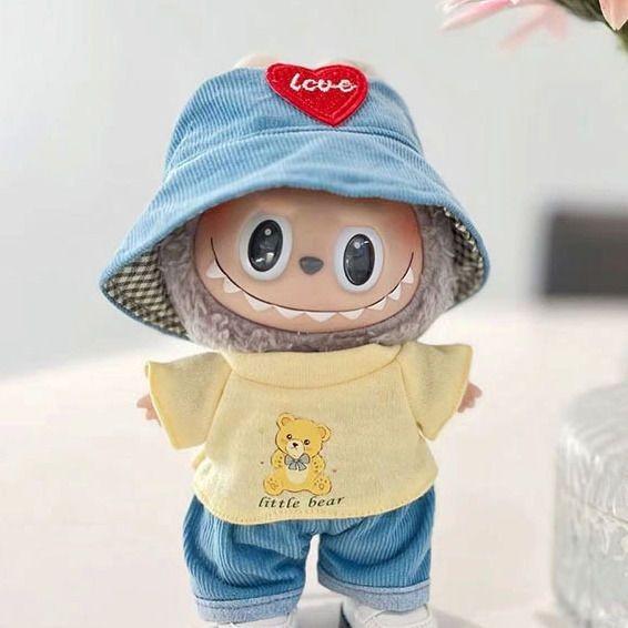 

17см La Boo Boo Блайнд Бокс Динозавр и Акула Брелок в Милом Костюме Пчелы Suitable for 17cm Labbubbu