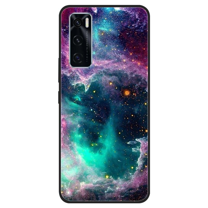 For Vivo V20 SE Case V20SE Silicone Cat Painted Soft Black Cover for VivoV20 V20SE V2022 V2023 Cover TPU Coque Protective Capa