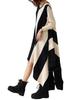 Antiqua Bias Striped Knit Black X Oatmeal Women's Dress, Asymmetrical, PN-00011, 05,