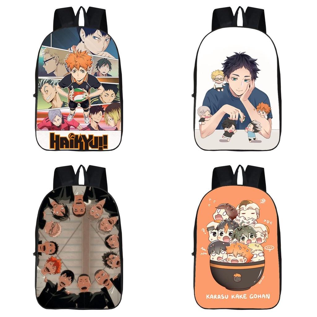 Anime Haikyuu Střední škola Karasuno Batoh z odolné oxfordské tkaniny s hladkým zipem
