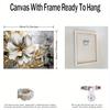 Framed - Modern Retro Gold Flower Canvas Poster - Gold Flower Printing Multiple Scene Display Framed Canvas Poster Decorative Wall Art