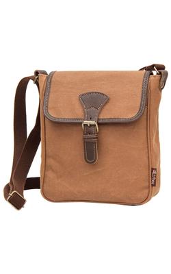 Creare kiki Męska Torba na Ramię, Lekka, Mała, Crossbody, Wyprodukowana w Japonii, Płótno Kurashiki, Barwiona Taniną z Persymony, Mini Torba na Ramię z Klapką,