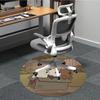 1pc Brown Bear Line Office Round Area Rug, Under Office Chairs Bedroom Living Room Home Decor  A1022116