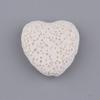 10 natürliche Lavagestein-Vulkanstein-Herzperlen für DIY-Schmuckherstellung, weiß