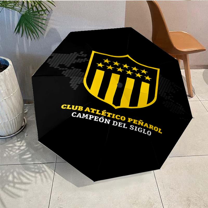Penarol Football Club Umbrella - Automatic Open/Close, Compact 8-Rib Lightweight Umbrella Essential for outdoorPicnic Accessory Fan Gifts