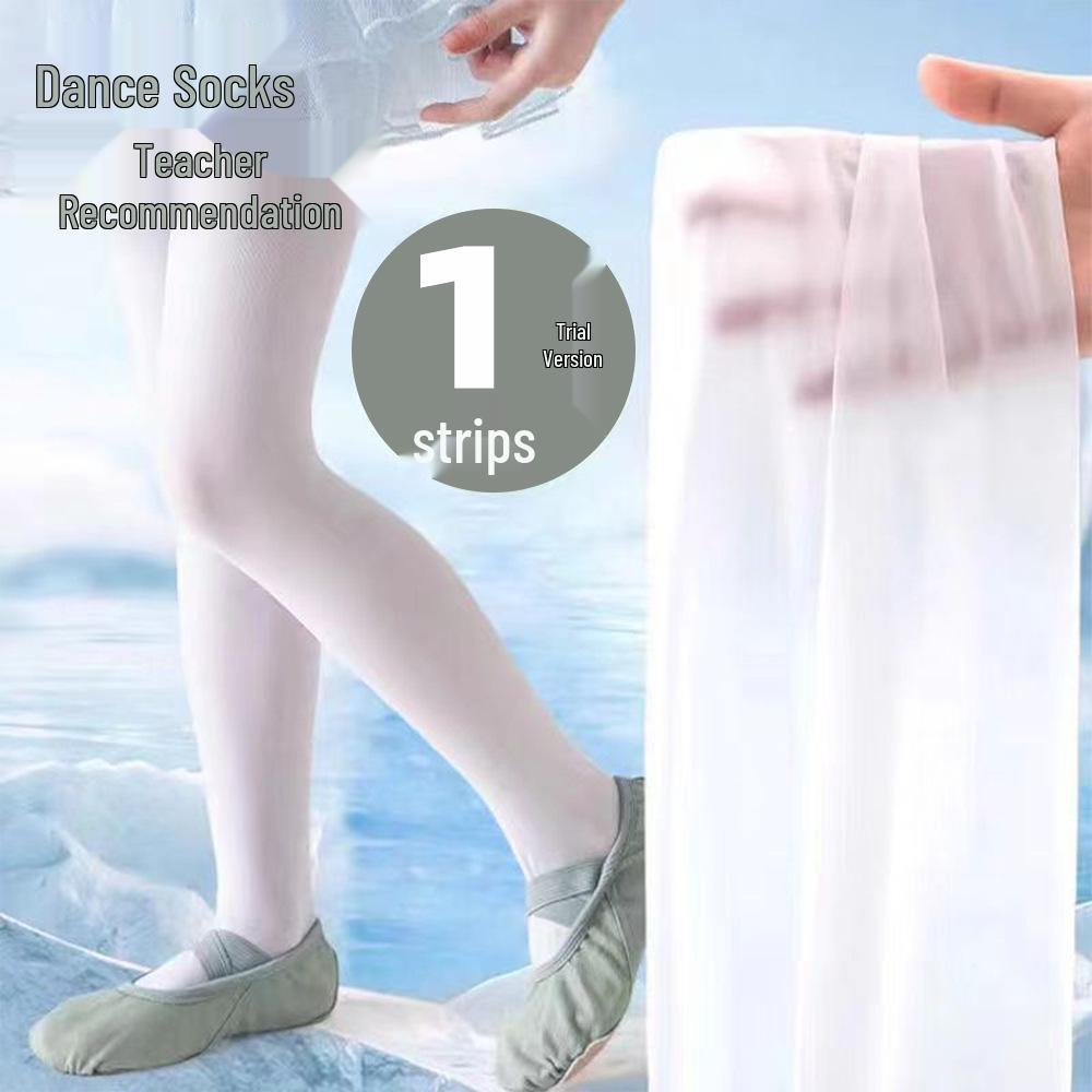 Girls' Summer 10D Thin Ballet Socks Velvet White Dance Pantyhose