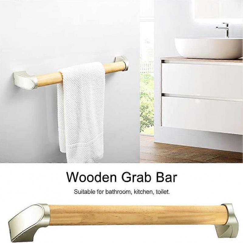 Solid Wood Bathroom Grab bar Holder, 13Bathtub Safety Grab bar, Bathroom Accessibility Handle, Non-Slip Pull Handle   -Yx