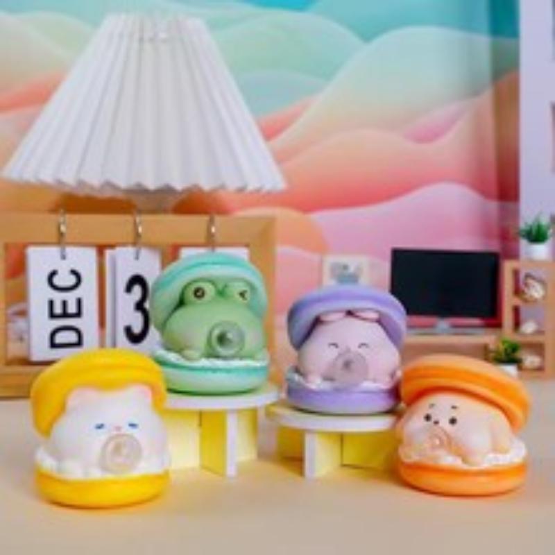 1/4Pcs Office Funny Vent Toy Creative Cute Animal Spit Bubble Burger Stress Relief Pinch Kid's Toys Desktop Decorative Ornament