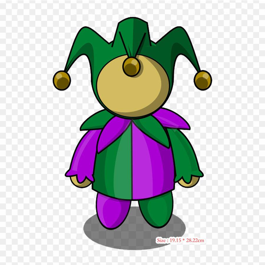 Arlequin H Circus Iron on Heat Transfer Printing Vinyl Patches Sticker for Clothes DIY Appliques Washable Patches