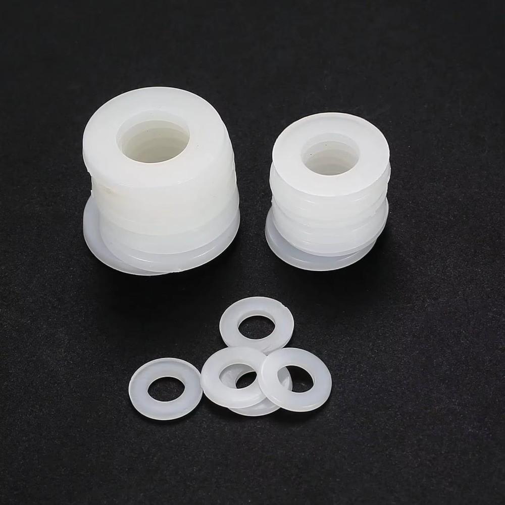 250/500PCS White Black Nylon Washers Plastic Screw Shock Absorption Fasteners Washer  Bolt Fastening