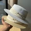 Retro French Polka Dot Straw Hat Women's Summer Seaside Vacation Top Hat Shade Straw Sunscreen Hat