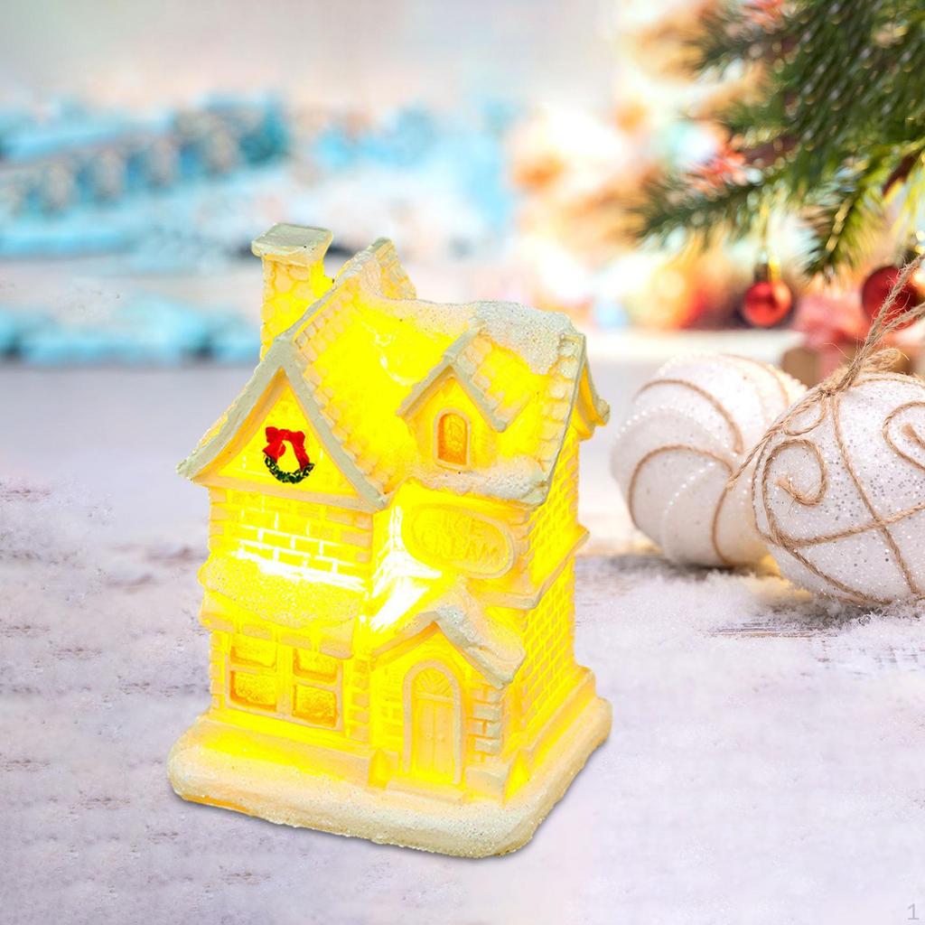 Christmas Glowing House Ornaments Holiday Decoration for Window Sill