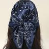 Navy Blue Cashew Hip Hop Cotton Square Bandana Scarf Riding Headband Paisley Gifts For Men Unisex 60*60cm