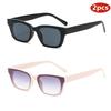 2pcs Fashion Small Frame Cat Eye Sunglasses Women Multi Color Rectangle Sun Glasses Vintage Casual Style UV400 Outdoor Oculos