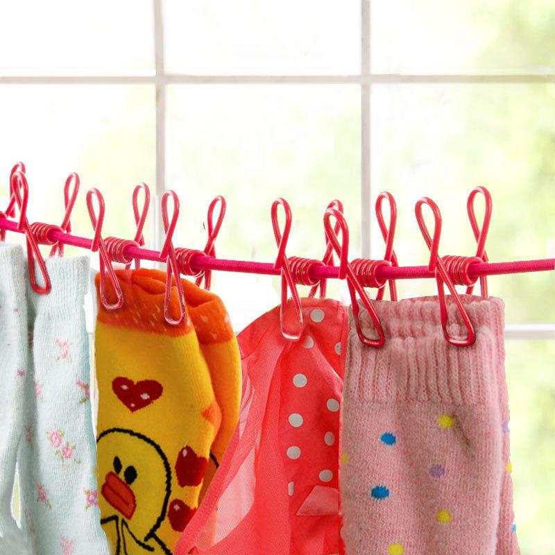 Portable Clothesline with 12 Clips for Travel
