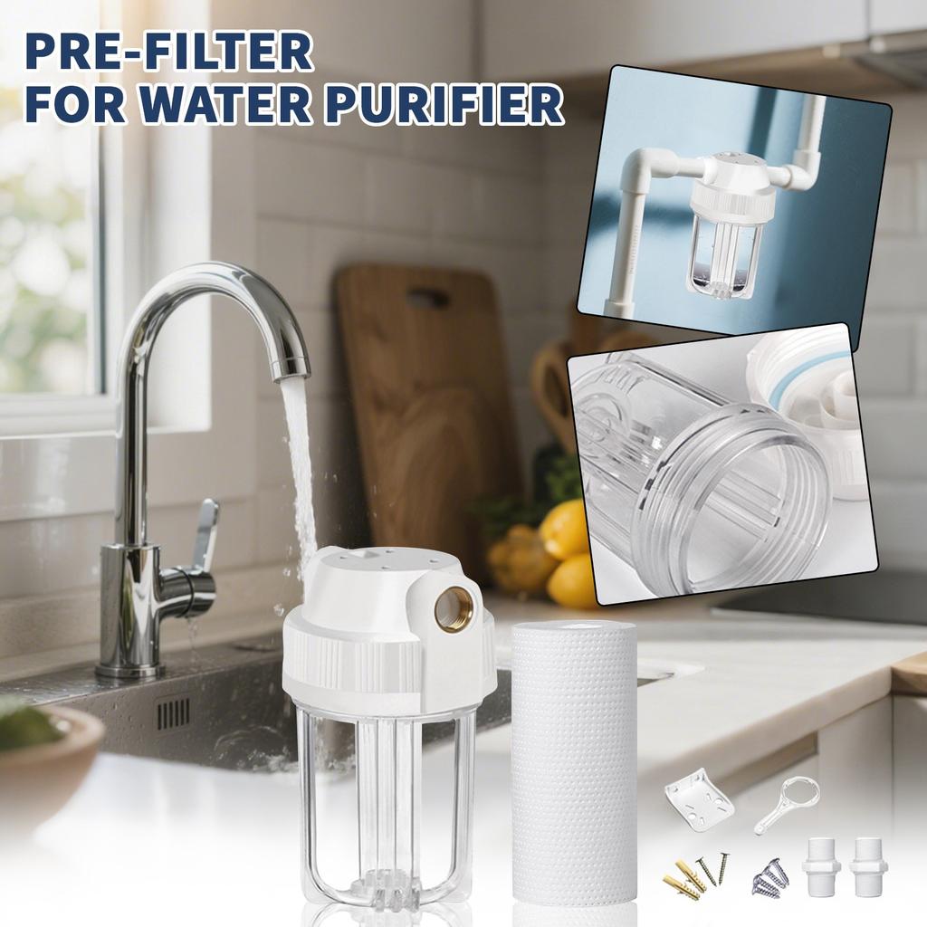5 Zoll Transparente Filterflasche Wasserreiniger Vorfiltergehäuse Primärfilterbehälter
