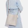 Coach Mollie Metallic Logo Signature Charm Solid Leather Bucket Bag Women Bags Chalk-White CA214-IMCHK