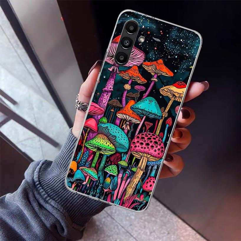 Colorful Mushroom Phone Case For Samsung Galaxy A17 A57 A37 A16 A26 A36 A56 A15 A25 A35 A55 A14 A13 A54 A53 A34 A24 A33 A23 Gala