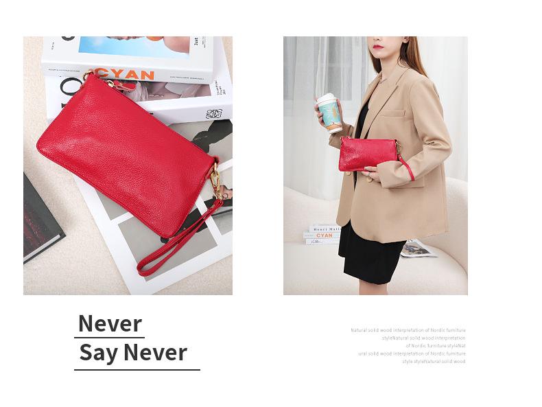 Women's Genuine Leather Crossbody Clutch - Small Top Layer Cowhide Phone Bag