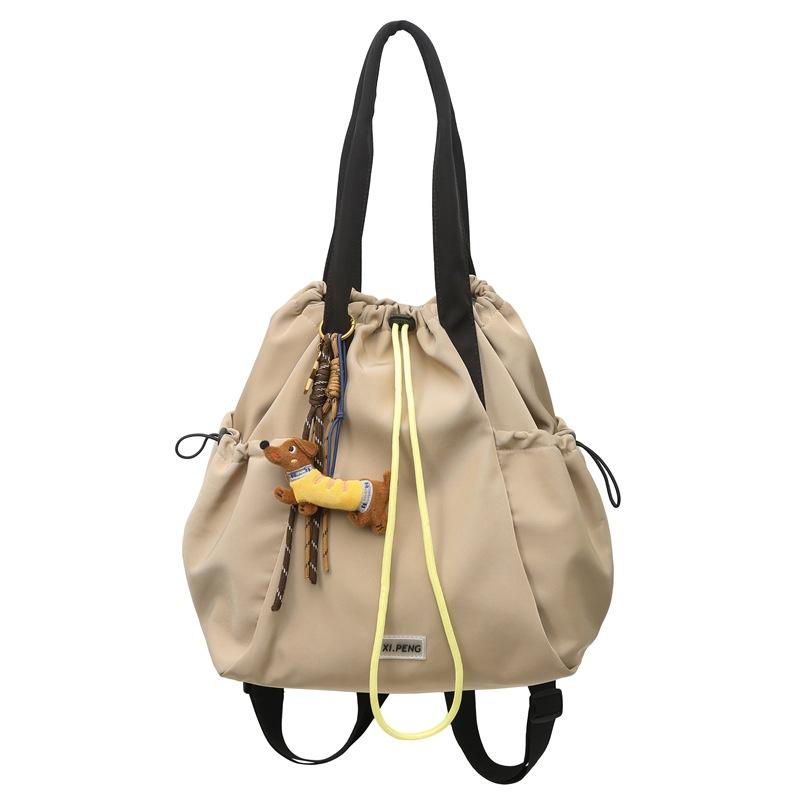 

Модный новый рюкзак-мешок на шнурке, мужская нейлоновая сумка, рюкзак для колледжа, для занятий спортом на открытом воздухе, для путешествий, школьная сумка для женщин single package хаки