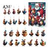 Versatile Hanging Ornaments for Doors Windows Chicken Advent Calendars 2025, 24 Days 2D Flat Animal Ornament Christmas Fun Holiday Party Favors