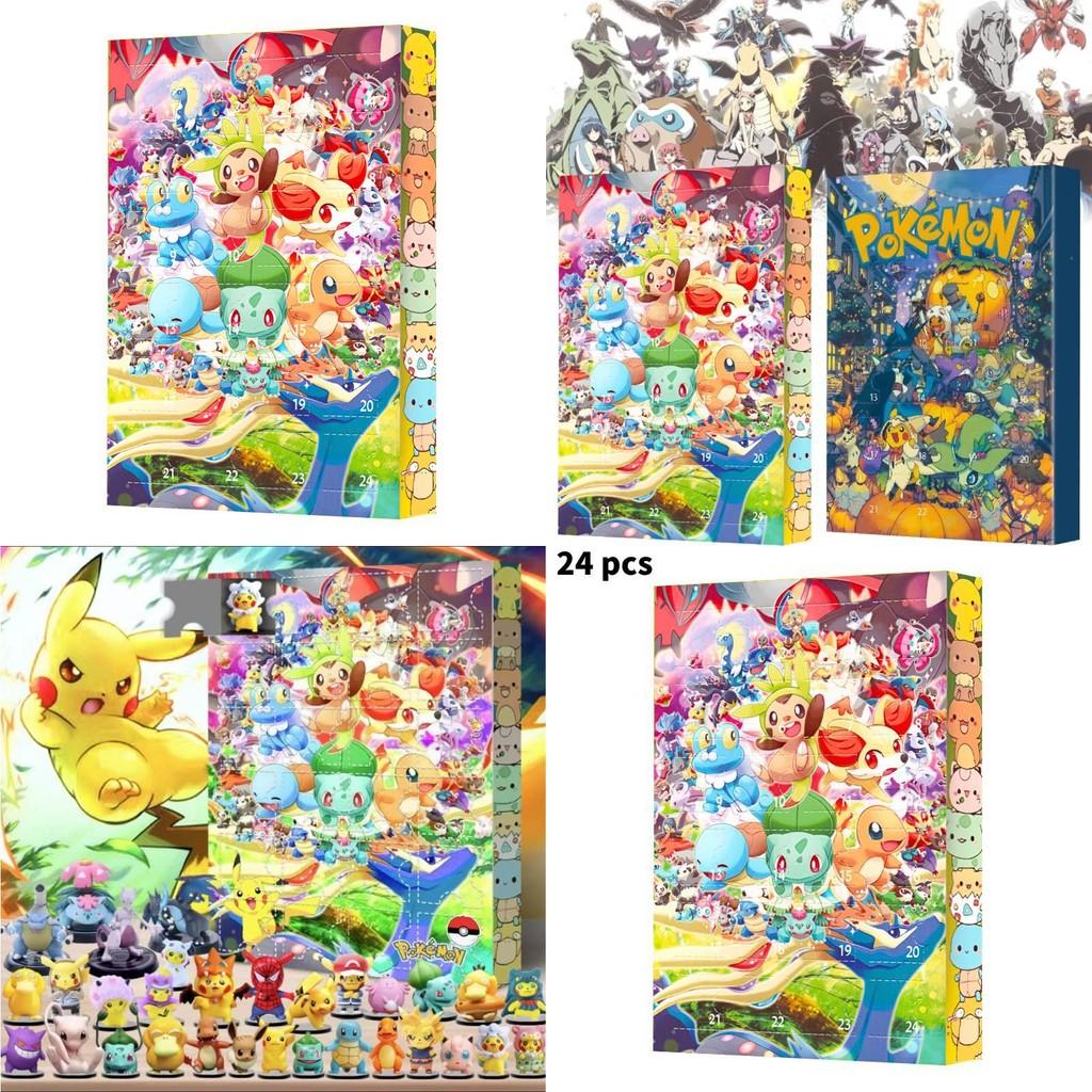Ekscytujący kalendarz adwentowy na Boże Narodzenie 2024 Pokmon Pocket Monsters z 24 figurkami w ślepych pudełkach