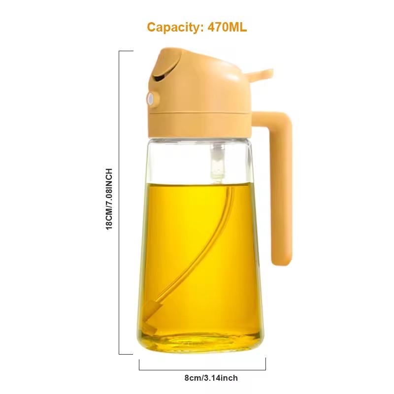 2v1 470ml olejový sprej s rozprašovačem Láhev Kuchyňské grilování Zásobník na olivový olej Kuchyňské pečení Pečicí nástroj na piknik