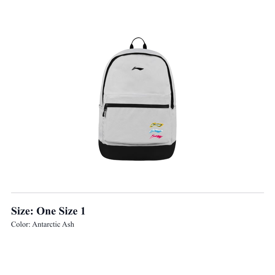 Li Ning YOUNG Polyester Kids Bag Unisex Antarctic Gray YBSU167-23