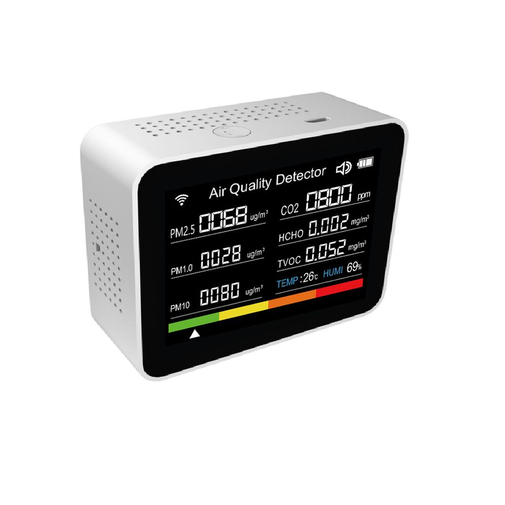 13 In 1 for Tuya WIFI Intelligent Air Quality Tester Indoor CO2 Detector CO2 TVOC PM2.5 PM1.0 PM10 Temperature Humidity