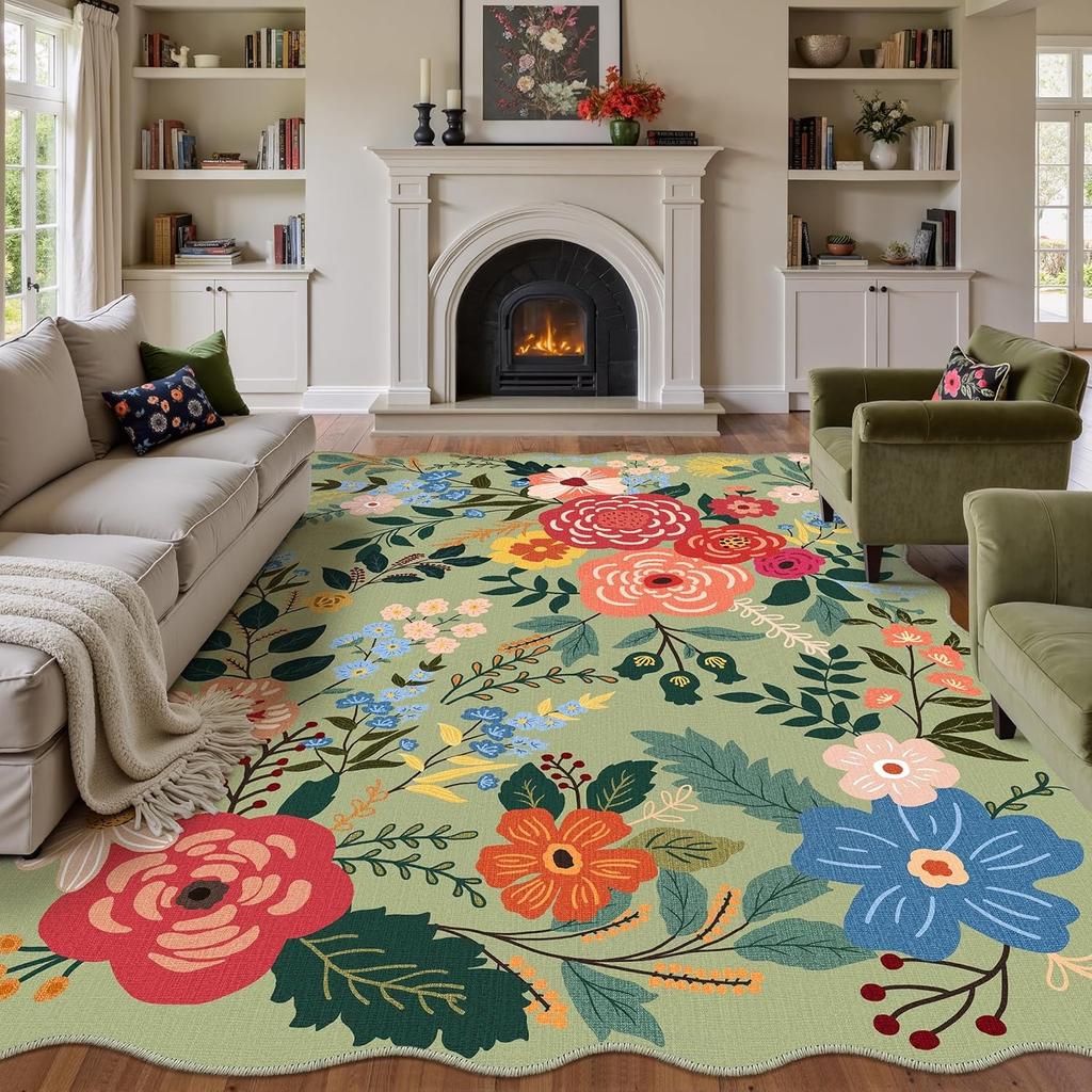 Retro Floral Living Room Carpet Large Area Light Luxury Bedroom Rug Thicken Plush Fashion Advanced Coffee Table Mats Alfombra 