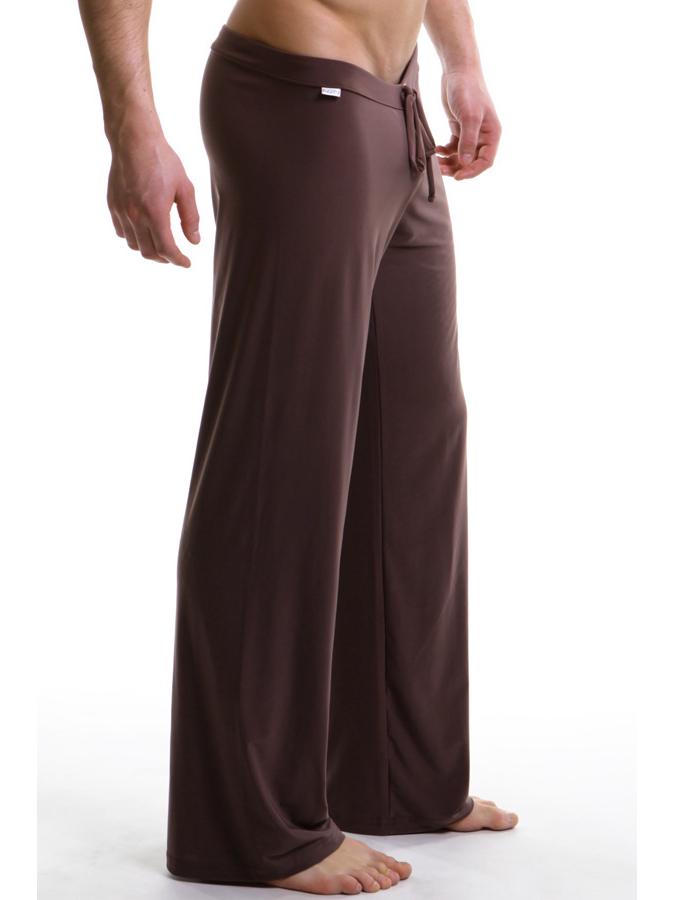 Pánské prodyšné volné pyžamové kalhoty - Hladké, chladivé a ležérní dlouhé domácí oblečení