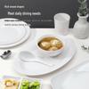 A5 White Melamine High-Temperature-Resistant Noodle and Soup Bowl, Ramen Bowl, Rice Noodle Roll Plate, Vegetable Plate.
