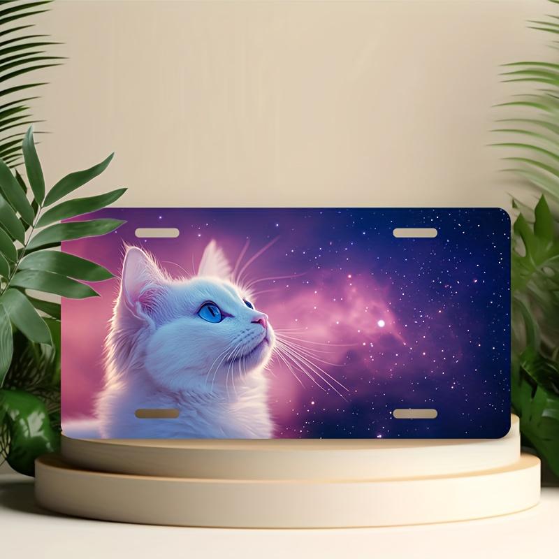 D Flat Cat Design Front Plate and Frame License Plate Cover and FrameSuitable for MenWomen Car Decoration