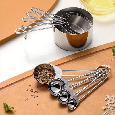 Stainless Steel Measuring Cups & Spoons Set for Baking