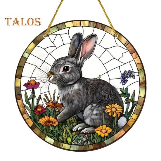 Easter Pendant Hanging Decoration with Lanyard Easy To Hang Rabbit Pattern Design Wide Application Window Acrylic Pendant