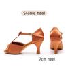 Women Tango Ballroom Latin Waltz Dance Girls Party Shoes High Heeled 7CM