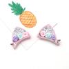 2 st kattöronhårklämmor glitter regnbågsfilt tygblomma hårnålar Cosplay Kawaii Hårklämmor Barnhuvudbonader Håraccessoarer