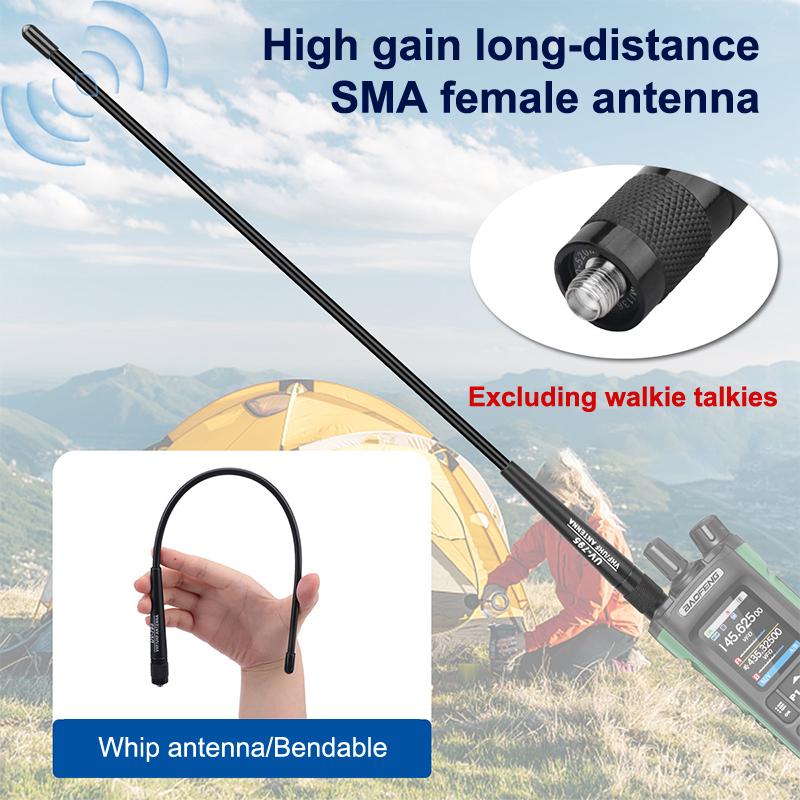 Ar-795 Sma-F Female Dual Band Vhf/Uhf 136-174Mhz/400-520Mhz Soft Antenna Ar-795 For Uv-5R Uv-82 Bf-888S Walkie Talkie Ar-795