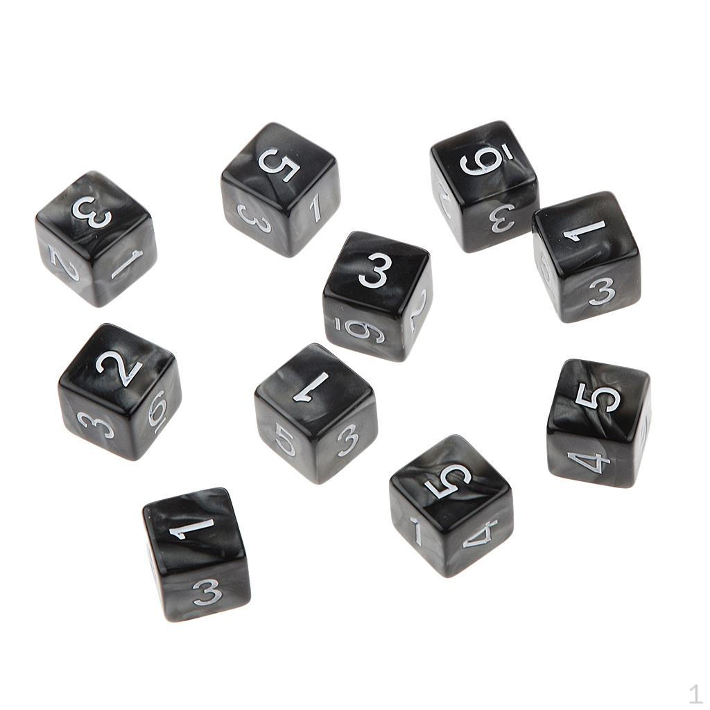 10pcs Six Sided Dice D6 Playing RPG Party Games Dices