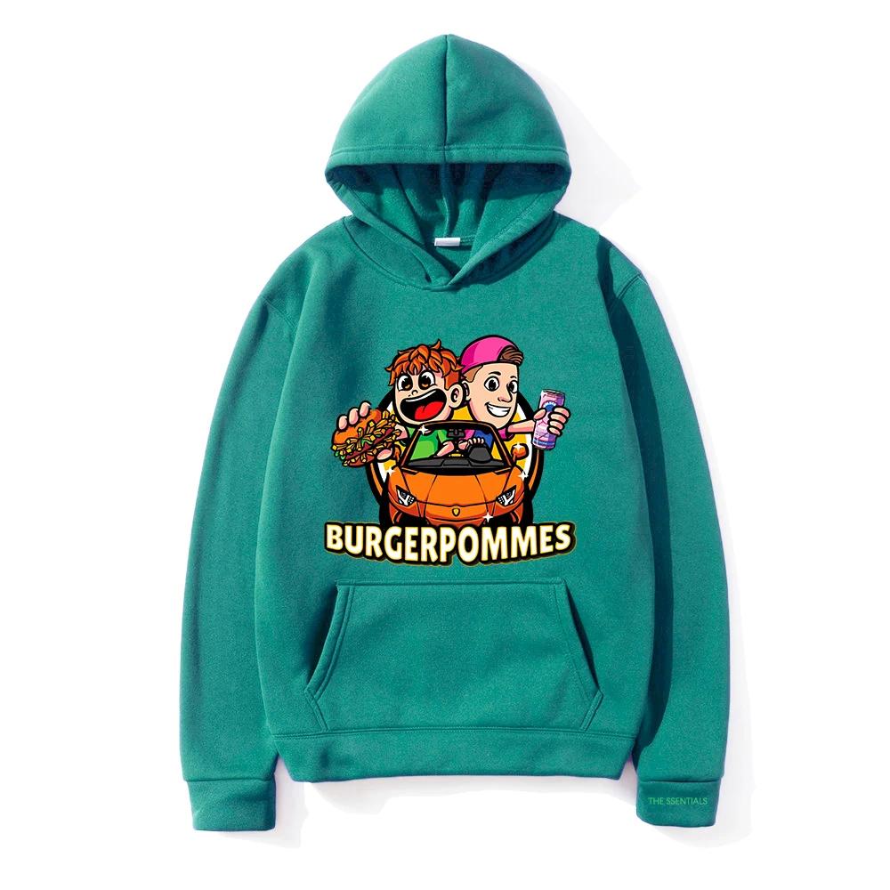 Burgerpommes 2 Hoodies Mode Street Hoodies Geeignet für Männer und Frauen Herbst/Winter Warme Lässige Hoodies Sweatshirts