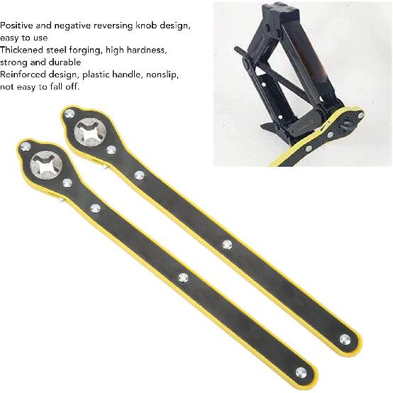 Auto Labor-Saving Jack Ratchet Wrench, Pair 13.4in Car Jack Ratchet Wrench Labor Saving Tire Wheel Lug Wrench Repair Tool for Cars SUVs Trucks