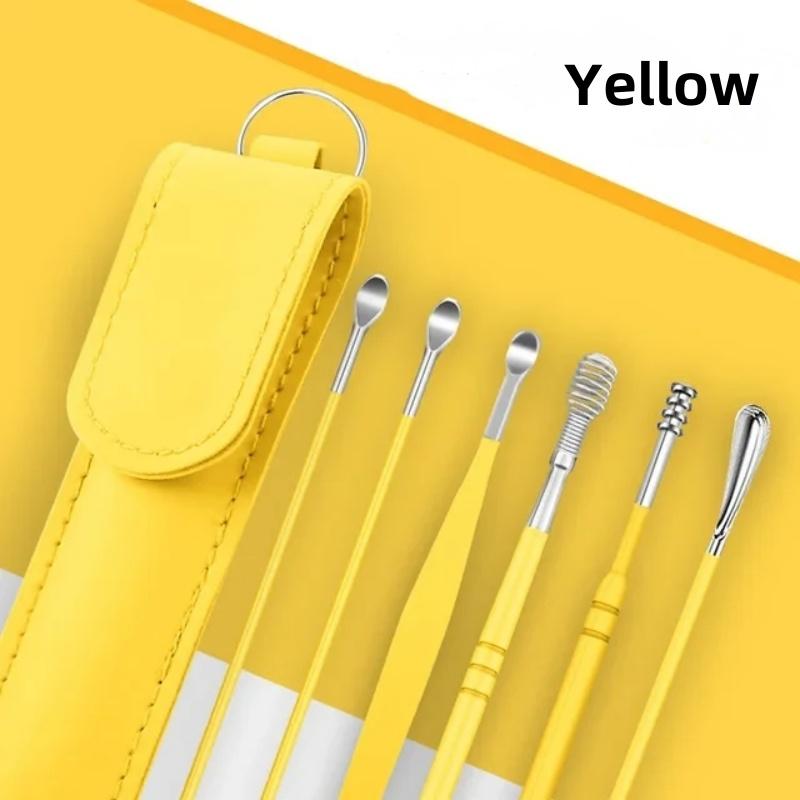 Ear Scoop 6-piece Set Household Portable Keychain Ear Scoop Ear Pick Screw Ear Scoop Cleaner Ear Picking Tool