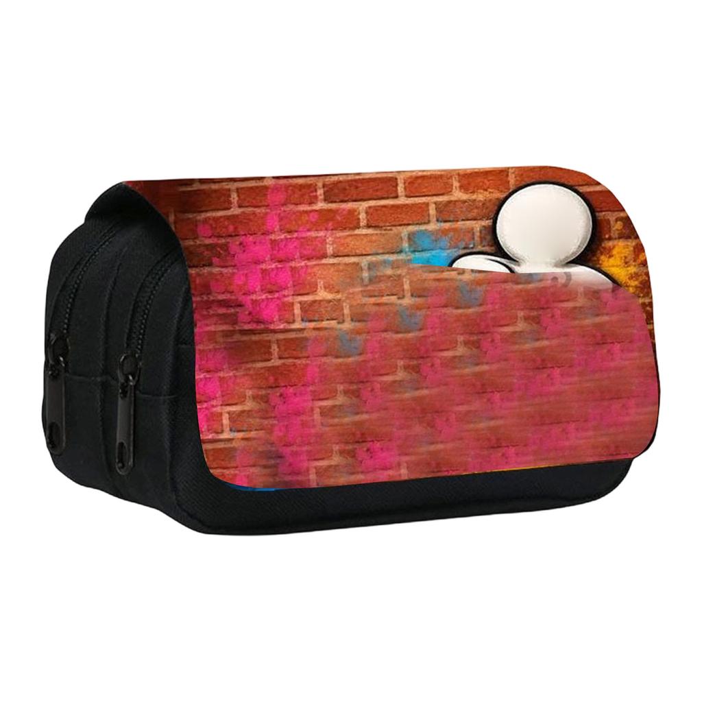 Printed Double-Layer Pencil Case for Students, Large Capacity Stationery for Pens and Pencils