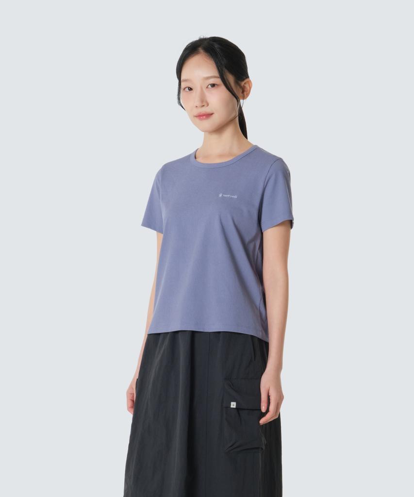 SNOWPEAK APPAREL Ribbed Women'S Short Sleeve T-Shirt (S26Mwfts39) Ash Purple