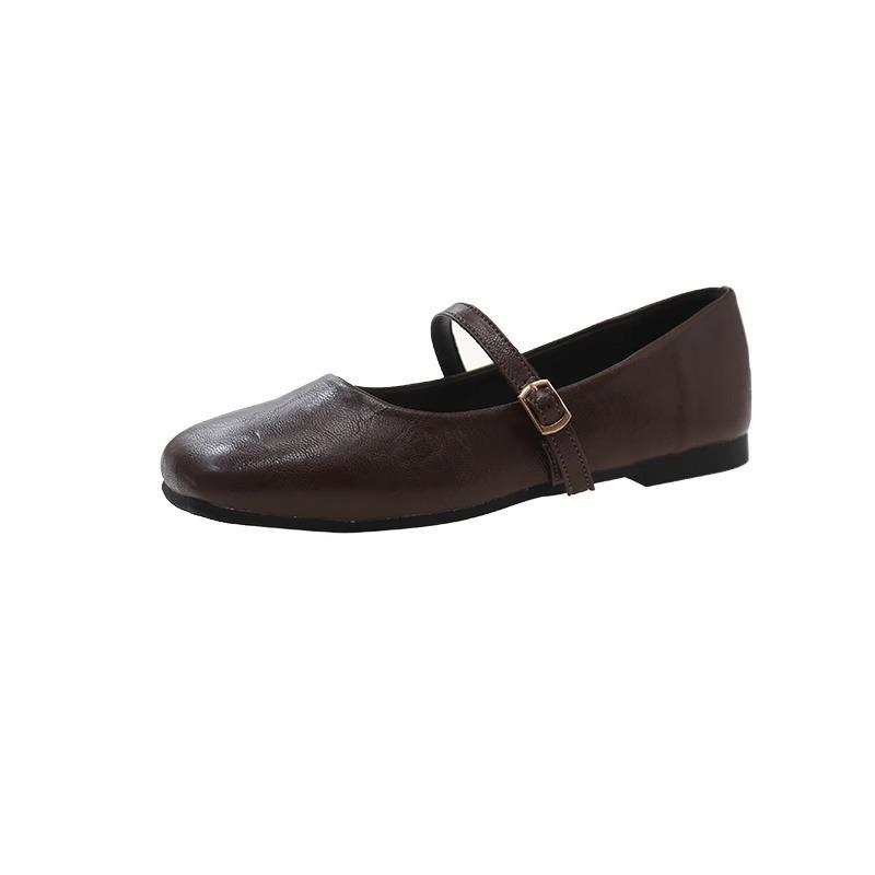 Gentle evening shoes Mary Jane women's shoes spring and autumn new models with skirts low heels small leather shoes flat single shoes