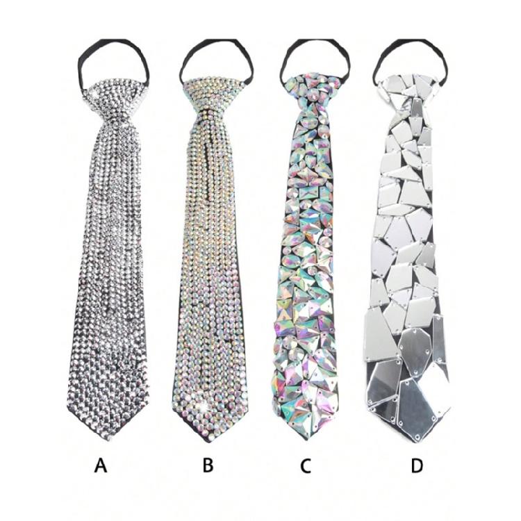 Glänzende Kristall-Krawatte für Party, frei zu knoten, Halsketten-Krawatte, verstellbare Krawatte, formelle Event-Krawatte für Nachtclub, Musikfestival