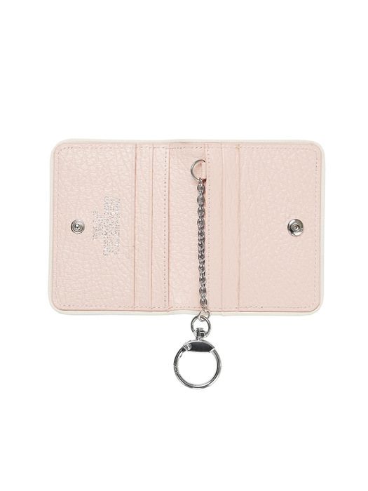 homeboisportclub leather keyring card holder - light pink