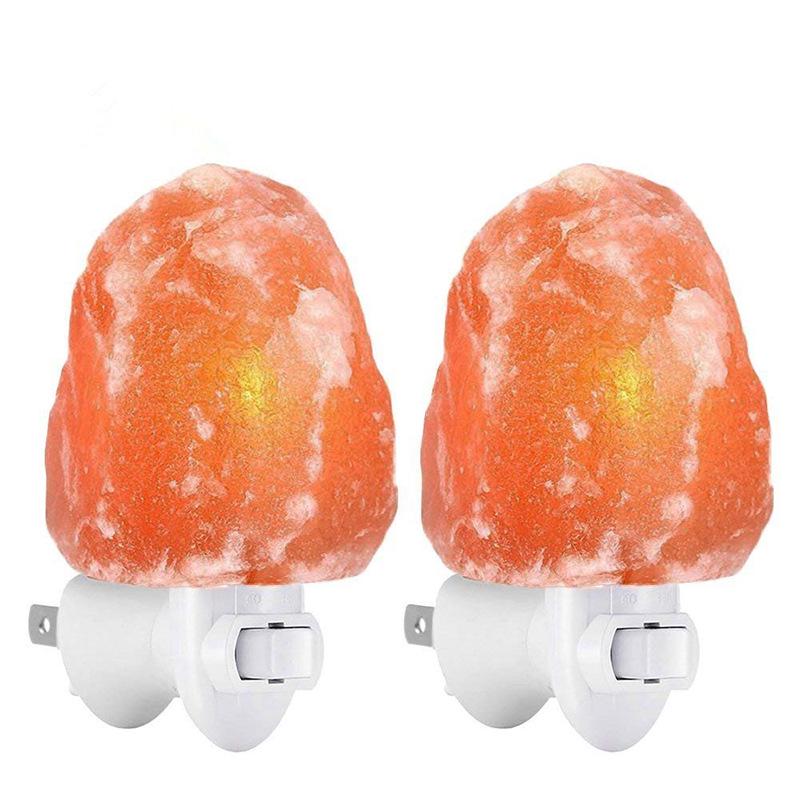 Himalayan Crystal Salt Night Lamp, Natural Carved Shape, Seven-Color Wall Light for Bedroom