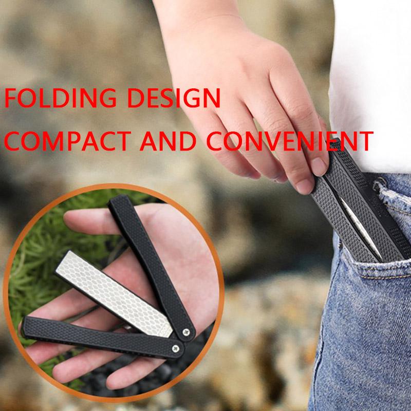 Kitchen Sharpener Portable Fold Knife Sharpener Professional Double Sided Folded Grindstone Knife Sharpening Stone Kitchen Tool