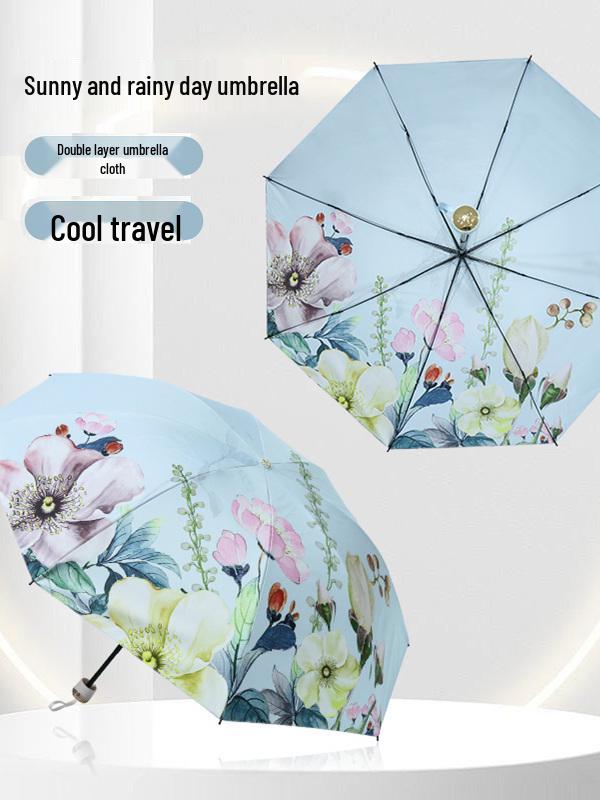 Baolizi Dual-Layer UV Protection Sun & Rain Umbrella for Women
